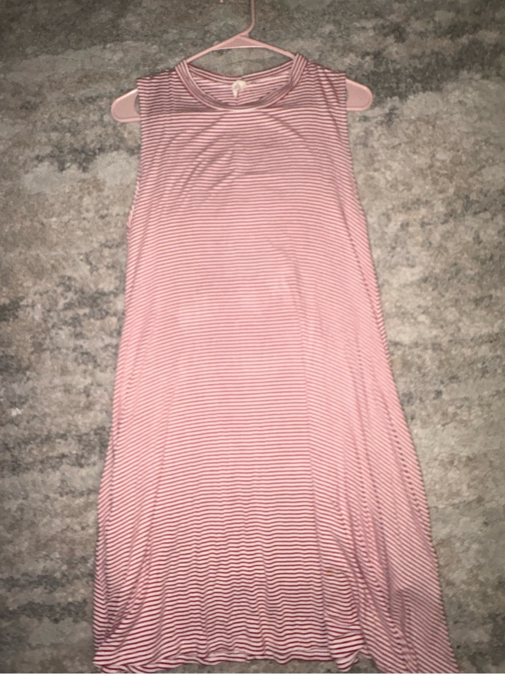 3/$20! Women’s large sundress Sleeveless red white Striped Knit summer Dress